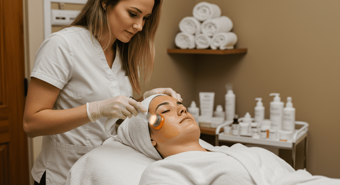 fire and ice facial application  genesis medspa - fire and ice facial application