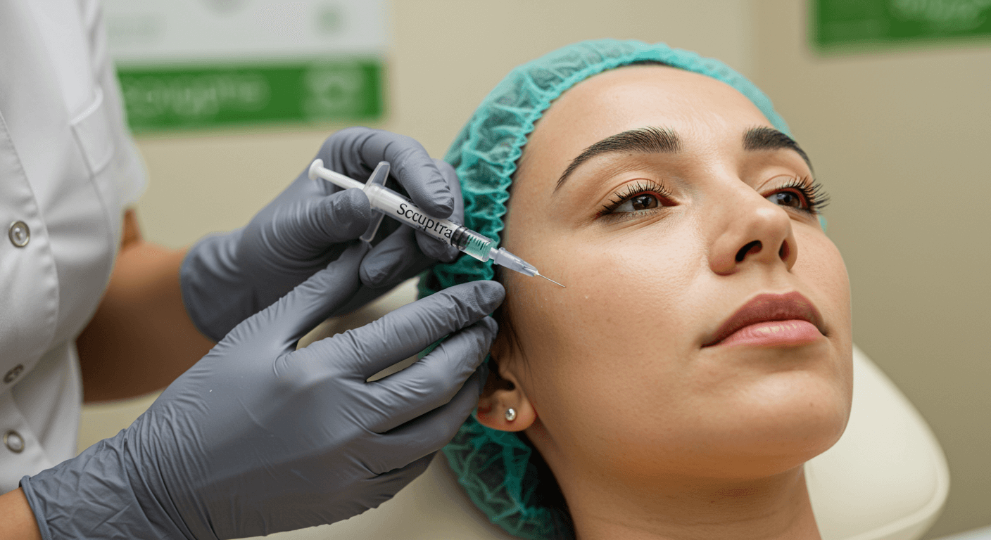 sculptra injectable dermal filler injection procedure  genesis medspa - sculptra injectable dermal filler injection procedure