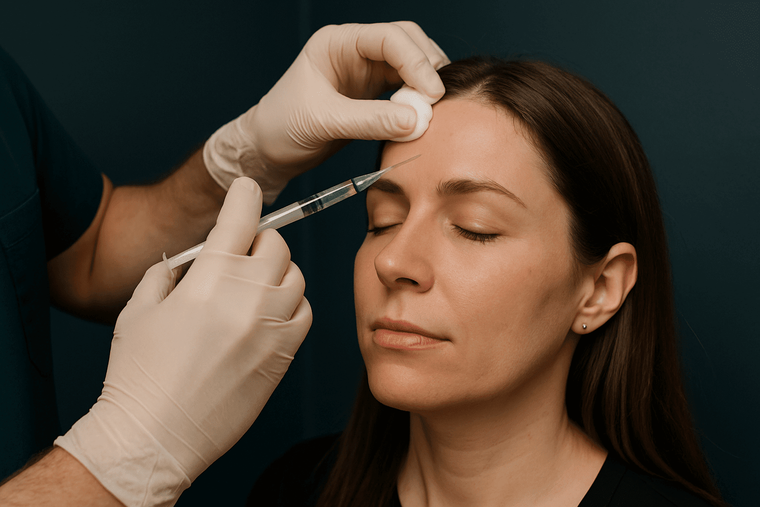 2025 08 genesis medspacom woman receiving forehead injection v1