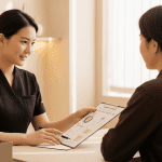 Medical spa staff reviewing personalized treatment plan with client