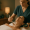 An esthetician applying a facial mask with a brush to a woman’s neck and chest.